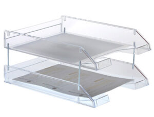 Bandeja sobremesa archivo 2000 plastico transparente cristal 340x260x60 mm