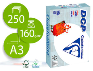 Papel fotocopiadora clairefontaine din a3 160 gramos paquete de 250 hojas