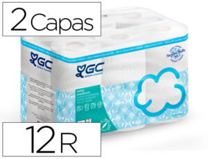 Papel higienico gc 2 capas paquete de 12 rollos