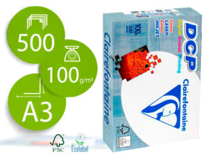 Papel fotocopiadora clairefontaine din a3 100 gramos paquete de 500 hojas