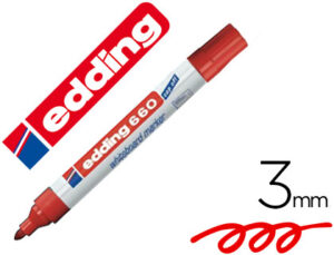 Rotulador edding para pizarra blanca 660 color rojo punta redonda 1,5-3 mm