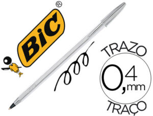 Boligrafo bic cristal celebration plata tinta negra unidad