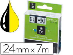 Cinta dymo 1000 negro-amarillo 24 mm x 7 m d1