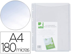 Funda multitaladro q-connect con fuelle din a4 pvc 180 mc bolsa de 5 unidades