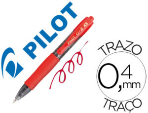 Boligrafo pilot g-2 pixie rojo tinta gel retractil sujecion de caucho