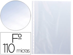 Funda multitaladro q-connect folio pvc 110 micras cristal caja 100 unidades