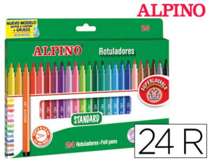 Rotulador alpino standard caja de 24 colores surtidos