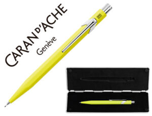 Portaminas caran d’ache 844 0,7 mm con estuche amarillo fluor