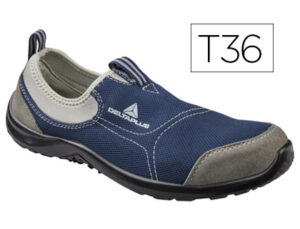 Zapatos de seguridad deltaplus de poliester y algodon con plantilla y puntera – color azul marino talla 36