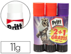 Pegamento pritt en barra 11 gr monsters pack promocional 2+1 sin cargo