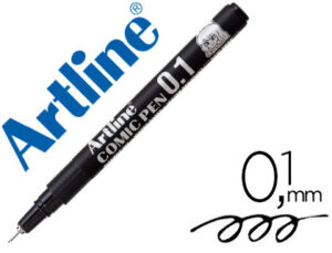 Rotulador artline calibrado micrometrico negro comic pen ek-281 punta poliacetal 0,1 mm resistente al agua