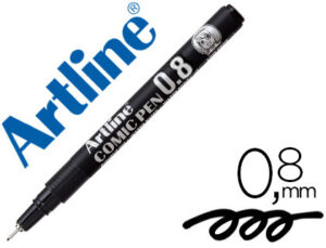 Rotulador artline calibrado micrometrico negro comic pen ek-288 punta poliacetal 0,8 mm resistente al agua