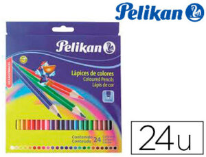 Lapices de colores pelikan hexagonales caja de 24 colores surtidos