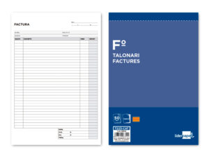 Talonario liderpapel facturas folio original y copia t223 con i.v.a. texto en catalan