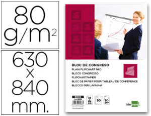 Bloc congreso liderpapel liso 630×840 mm 50 hojas 80g/m2