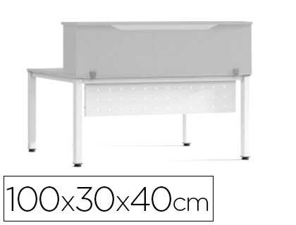 Mostrador de altillo rocada valido para mesas work metal executive 100x30x40 cm acabado aw04 blanco/blanco