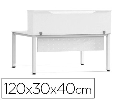 Mostrador de altillo rocada valido para mesas work metal executive 120x30x40 cm acabado aw04 blanco/blanco