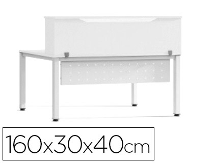 Mostrador de altillo rocada valido para mesas work metal executive 160x30x40 cm acabado aw04 blanco/blanco