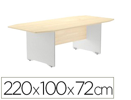 Mesa de reunion rocada meeting 3003ab02 estructura madera gris aluminio tablero madera gris 220x100x72 cm