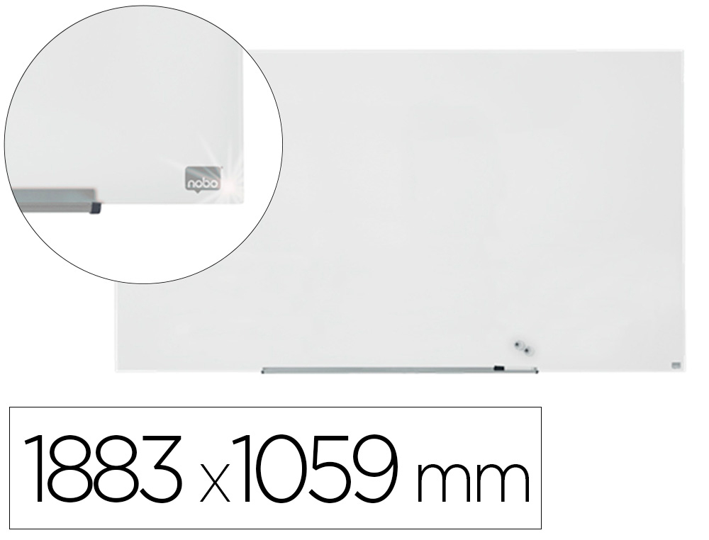 Pizarra blanca nobo impression pro cristal 85″ magnetica 1883×1059 mm”