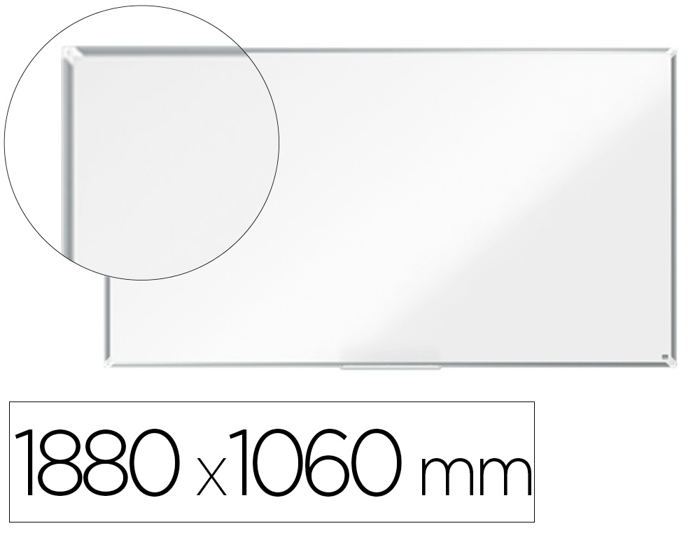 Pizarra blanca nobo premium plus acero vitrificado formato panoramico 85″ magnetica 1880×1060 mm”