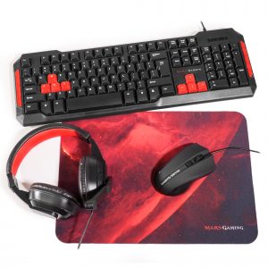 MRCP1 Combo Gaming Teclado Antighosting Ratón 2800DPI Auriculares y Alfombrilla Idioma Español