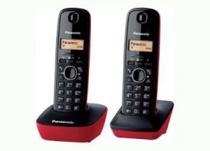 KX-TG1612 Teléfono DECT Negro, Rojo Identificador de llamadas