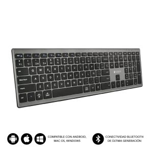 Teclado Completo delgado inalámbrico Bluetooth Pure Extended Grey