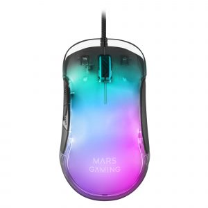 MMGLOW Ratón Gaming RGB Chroma-Glow Acabado Espejo 12800 DPI Negro