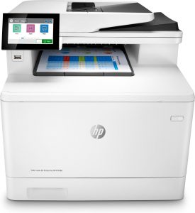 Color LaserJet Enterprise Impresora multifunción M480f, Color, Impresora para Empresas, Imprima, copie, escanee y envíe por fax, Tamaño compacto  Gran seguridad  Impresión a doble cara  AAD de 50 hojas  Energéticamente eficiente