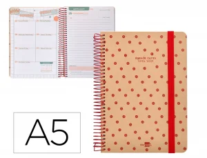 Agenda escolar liderpapel año 24 – 25 escolar classic smile día página a5 papel fsc banda elastica