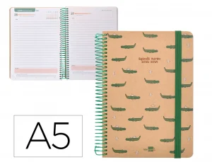 Agenda escolar liderpapel año 24 – 25 escolar classic crocodile día página a5 tetra