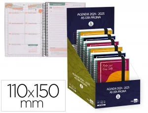 Agenda escolar liderpapel año 24 – 25 personalizable surtido día página a6