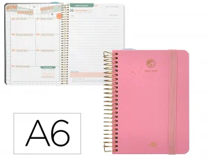 Agenda escolar liderpapel año 24 – 25 curso classic lines rosa día página a6